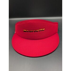 Vintage Corvette Adjustable Golf Sun Visor Hat Cap Red